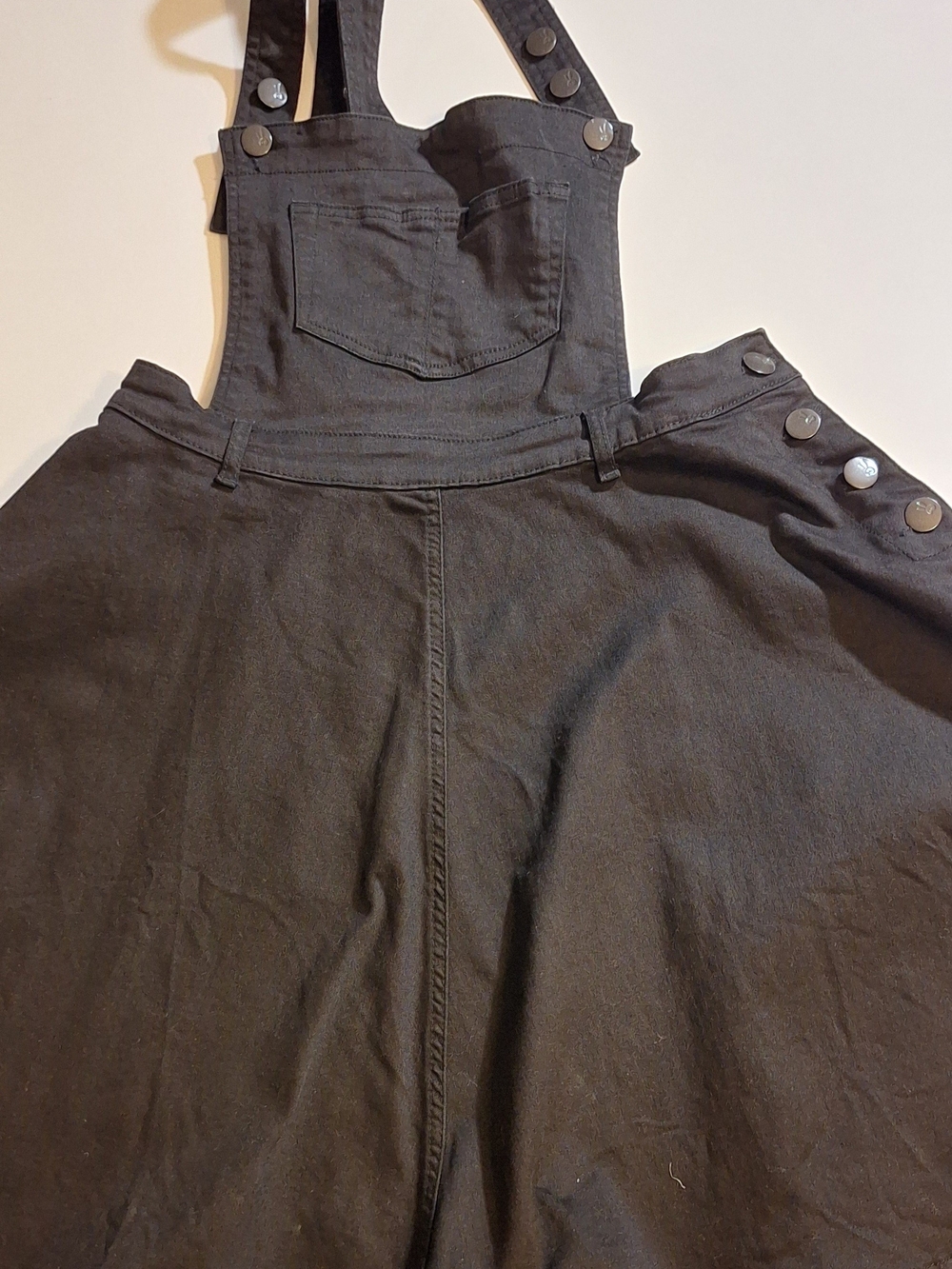 Hell Bunny Black Cotton Overall Pinafore Dress
